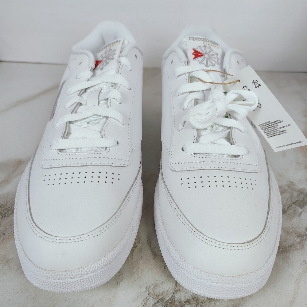 NIB Reebok Men's Club C 85 White Sheer Grey Leather Tennis Shoes Sneakers, 14 - Picture 6 of 11